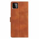 For Samsung Galaxy A22 5G Triangles Embossed Leather Phone Case(Brown) - 3