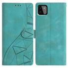 For Samsung Galaxy A22 5G Triangles Embossed Leather Phone Case(Green) - 1