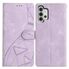 For Samsung Galaxy A13 4G Triangles Embossed Leather Phone Case(Purple) - 1