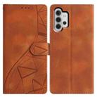 For Samsung Galaxy A13 4G Triangles Embossed Leather Phone Case(Brown) - 1