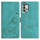 For Samsung Galaxy A13 4G Triangles Embossed Leather Phone Case(Green) - 1