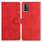 For Samsung Galaxy A13 5G Triangles Embossed Leather Phone Case(Red) - 1