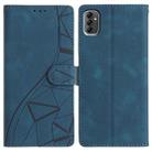 For Samsung Galaxy A14 5G Triangles Embossed Leather Phone Case(Blue) - 1