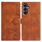 For Samsung Galaxy A25 5G Triangles Embossed Leather Phone Case(Brown) - 1