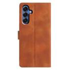 For Samsung Galaxy A25 5G Triangles Embossed Leather Phone Case(Brown) - 3