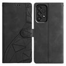 For Samsung Galaxy A53 Triangles Embossed Leather Phone Case(Black) - 1
