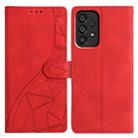For Samsung Galaxy A53 Triangles Embossed Leather Phone Case(Red) - 1