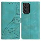 For Samsung Galaxy A53 Triangles Embossed Leather Phone Case(Green) - 1