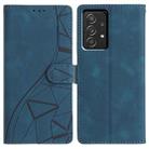 For Samsung Galaxy A73 Triangles Embossed Leather Phone Case(Blue) - 1
