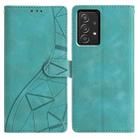 For Samsung Galaxy A73 Triangles Embossed Leather Phone Case(Green) - 1