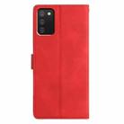 For Samsung Galaxy A02s 164mm Triangles Embossed Leather Phone Case(Red) - 3