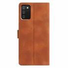 For Samsung Galaxy A02s EU Triangles Embossed Leather Phone Case(Brown) - 3