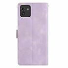 For Samsung Galaxy A03 164mm Triangles Embossed Leather Phone Case(Purple) - 3