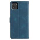 For Samsung Galaxy A03 164mm Triangles Embossed Leather Phone Case(Blue) - 3
