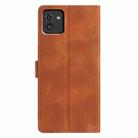 For Samsung Galaxy A03 164mm Triangles Embossed Leather Phone Case(Brown) - 3