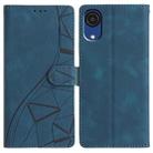 For Samsung Galaxy A03 Core Triangles Embossed Leather Phone Case(Blue) - 1