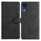 For Samsung Galaxy A03 Core Triangles Embossed Leather Phone Case(Black) - 1