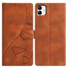 For Samsung Galaxy A04 Triangles Embossed Leather Phone Case(Brown) - 1