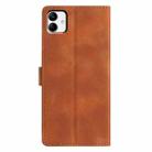 For Samsung Galaxy A04 Triangles Embossed Leather Phone Case(Brown) - 3
