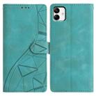 For Samsung Galaxy A04 Triangles Embossed Leather Phone Case(Green) - 1