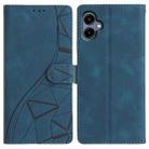 For Samsung Galaxy A05 Triangles Embossed Leather Phone Case(Blue) - 1