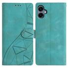 For Samsung Galaxy A05 Triangles Embossed Leather Phone Case(Green) - 1