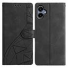 For Samsung Galaxy A06 4G Triangles Embossed Leather Phone Case(Black) - 1