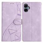 For Samsung Galaxy A07 Triangles Embossed Leather Phone Case(Purple) - 1