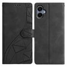 For Samsung Galaxy A07 Triangles Embossed Leather Phone Case(Black) - 1