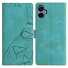 For Samsung Galaxy A07 Triangles Embossed Leather Phone Case(Green) - 1