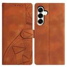 For Samsung Galaxy A17 Triangles Embossed Leather Phone Case(Brown) - 1