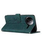 For Xiaomi Poco F7 Pro / Poco F7 Ultra Skin Feel Heart Embossed Leather Phone Case with Long Lanyard(Green) - 3