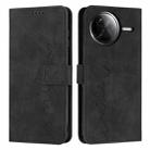 For Xiaomi Poco F7 Pro / Poco F7 Ultra Skin Feel Heart Embossed Leather Phone Case with Long Lanyard(Black) - 1