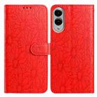 For Samsung Galaxy S25 Edge 5G Daisy Embossed Leather Phone Case(Red) - 1