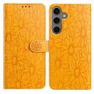 For Samsung Galaxy S24+ / S25+ 5G Daisy Embossed Leather Phone Case(Yellow) - 1