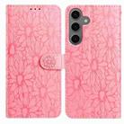 For Samsung Galaxy S24+ / S25+ 5G Daisy Embossed Leather Phone Case(Pink) - 1