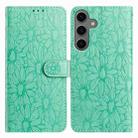 For Samsung Galaxy S24+ / S25+ 5G Daisy Embossed Leather Phone Case(Green) - 1