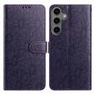 For Samsung Galaxy S24+ / S25+ 5G Daisy Embossed Leather Phone Case(Dark Purple) - 1