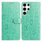 For Samsung Galaxy S24 Ultra 5G Daisy Embossed Leather Phone Case(Green) - 1