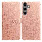 For Samsung Galaxy S24 FE 5G Daisy Embossed Leather Phone Case(Rose Gold) - 1