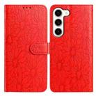 For Samsung Galaxy S23+ 5G Daisy Embossed Leather Phone Case(Red) - 1