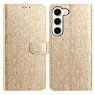 For Samsung Galaxy S23+ 5G Daisy Embossed Leather Phone Case(Gold) - 1