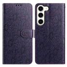 For Samsung Galaxy S23+ 5G Daisy Embossed Leather Phone Case(Dark Purple) - 1