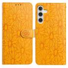 For Samsung Galaxy S23 FE 5G Daisy Embossed Leather Phone Case(Yellow) - 1
