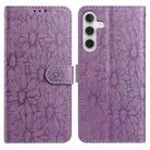 For Samsung Galaxy S23 FE 5G Daisy Embossed Leather Phone Case(Light Purple) - 1