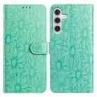 For Samsung Galaxy S23 FE 5G Daisy Embossed Leather Phone Case(Green) - 1