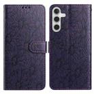 For Samsung Galaxy S23 FE 5G Daisy Embossed Leather Phone Case(Dark Purple) - 1