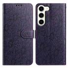 For Samsung Galaxy S23 5G Daisy Embossed Leather Phone Case(Dark Purple) - 1