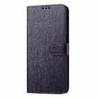 For Samsung Galaxy S22 Ultra 5G Daisy Embossed Leather Phone Case(Dark Purple) - 2