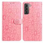 For Samsung Galaxy S21+ 5G Daisy Embossed Leather Phone Case(Pink) - 1